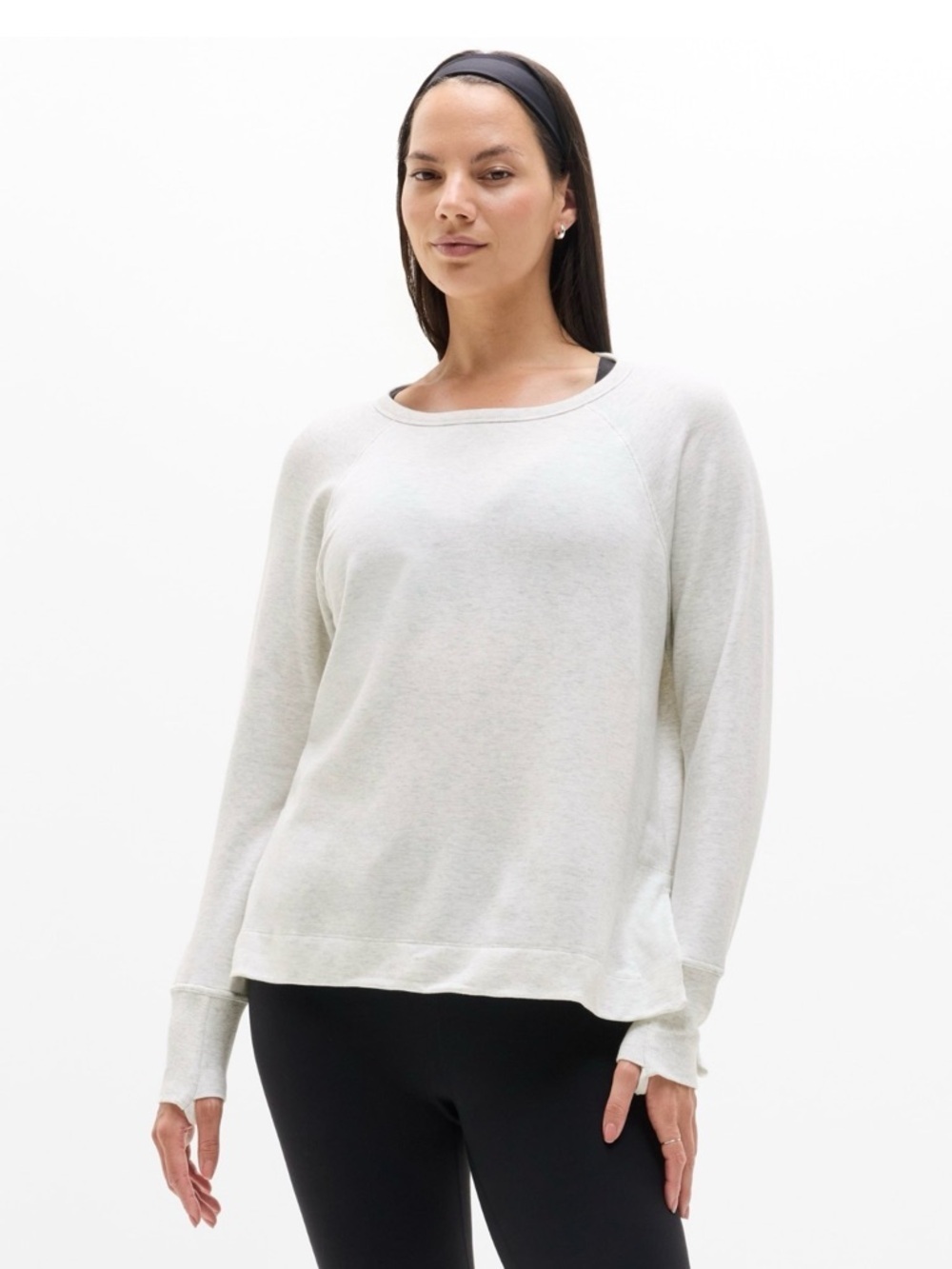 Athleta Coaster Luxe Sweatshirt XL Fog Grey Heather